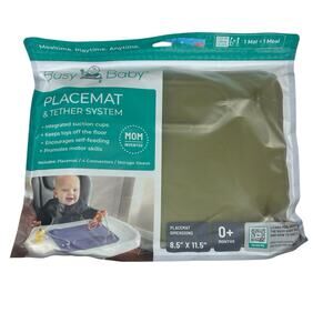 Busy Baby Placemat‎ & Tether System Mealtime Mat Playtime Toys Suction Green NEW